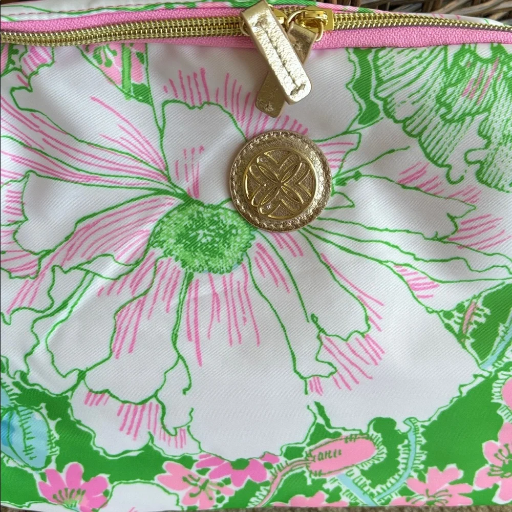 NWOT Lilly Pulitzer Green & Pink Floral Multi Purpose Bag
